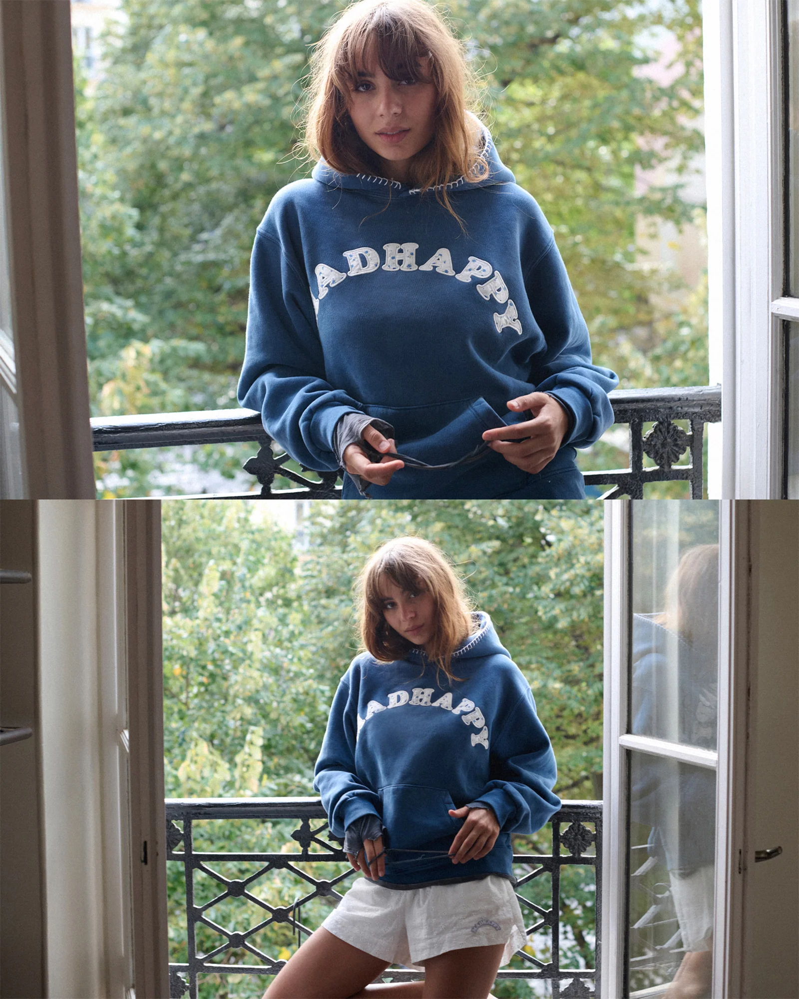 Blue Ditsy Cooper Fleece Hoodie - Image 3