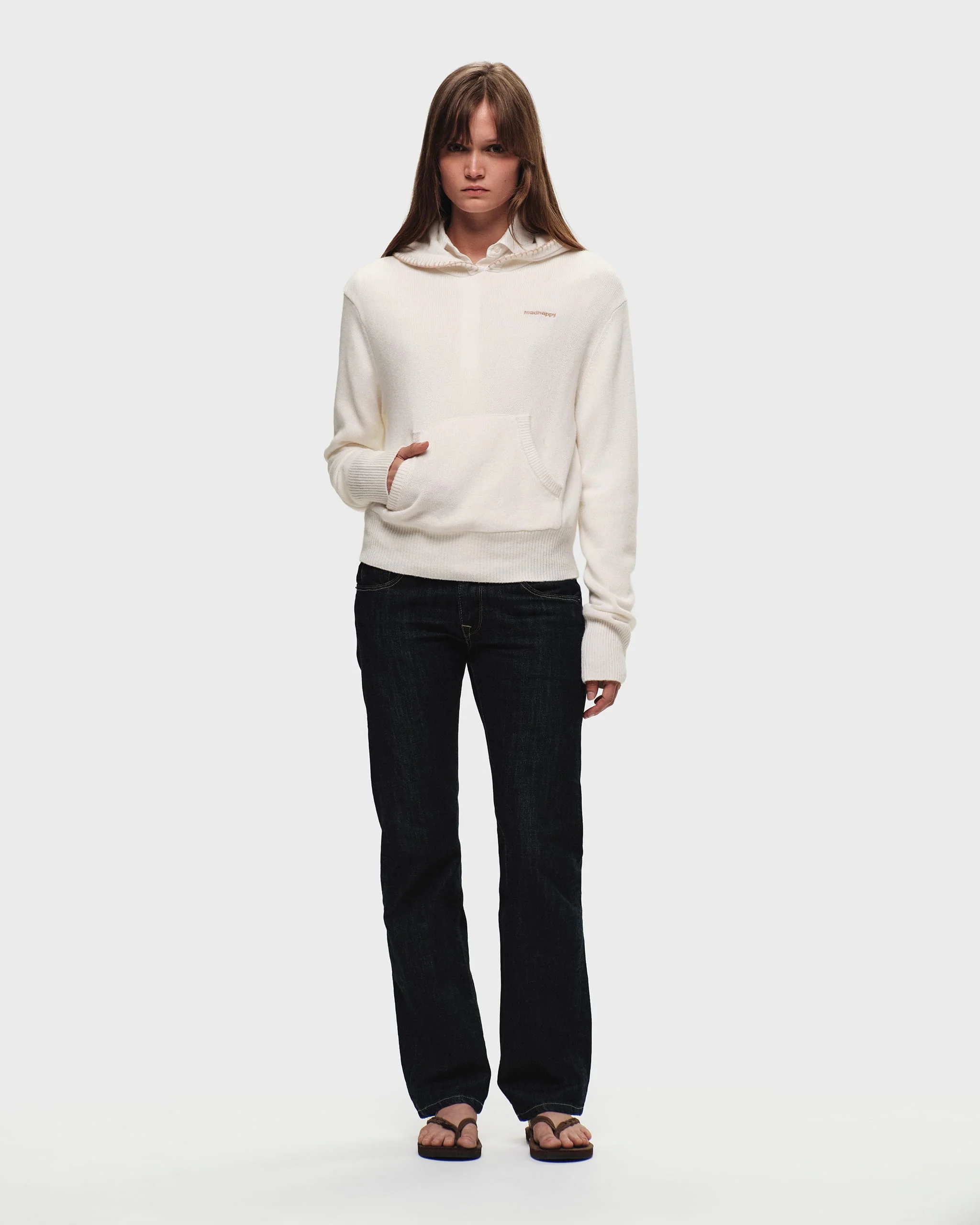 Shrunken Pullover Sweater Hoodie - Image 3