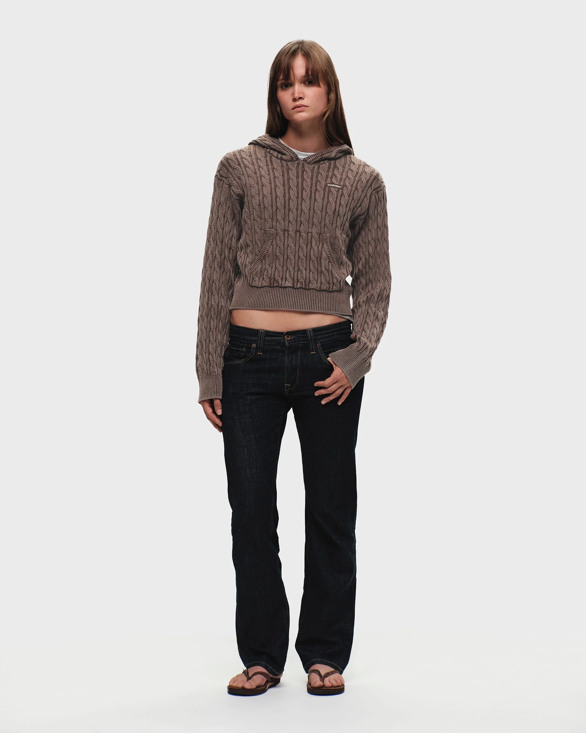 Classics Washed Cable Knit Hoodie - Image 2