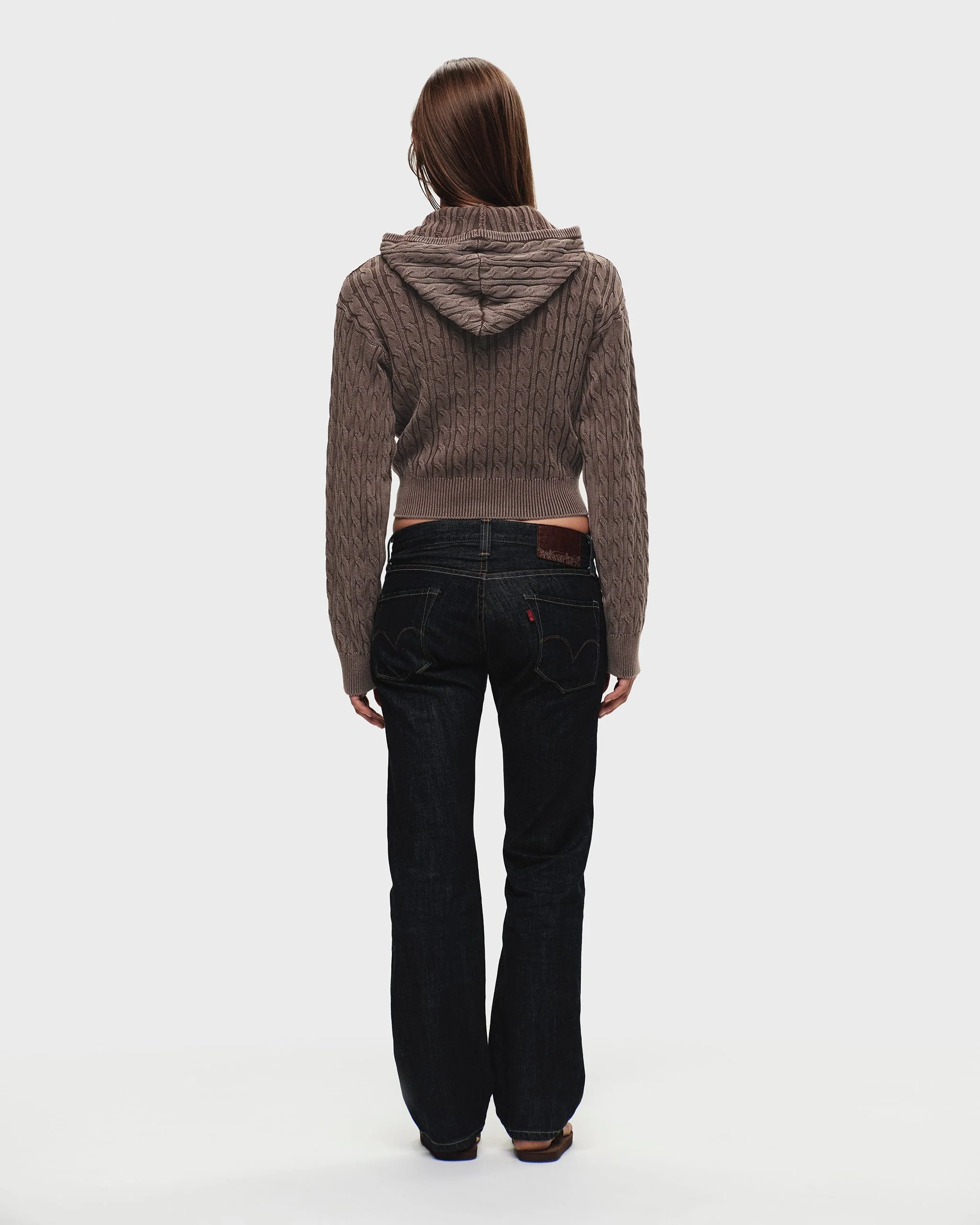 Classics Washed Cable Knit Hoodie - Image 3