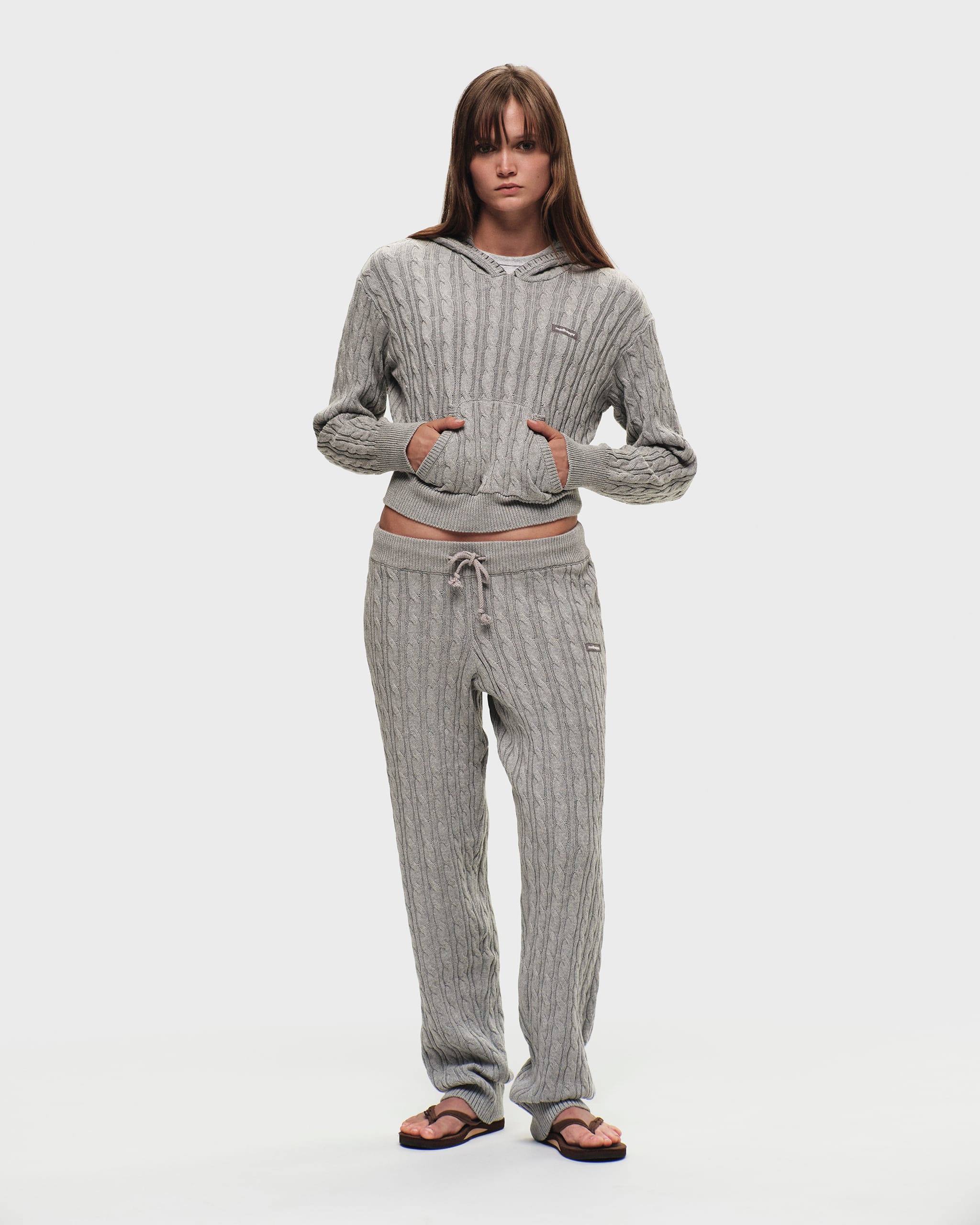 Classics Washed Cable Knit Hoodie - Image 2