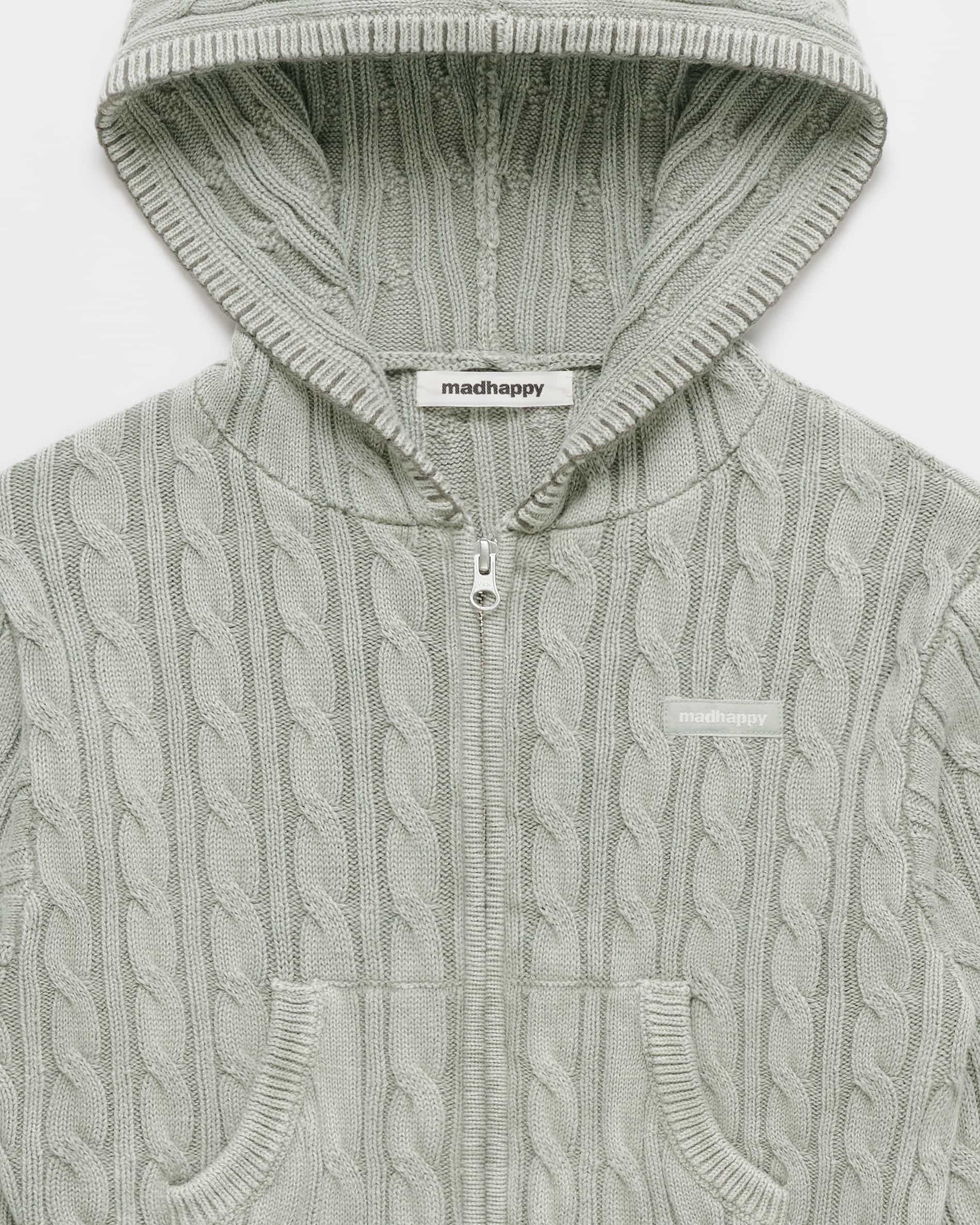Classics Cropped Cable Knit Zip Up - Image 4
