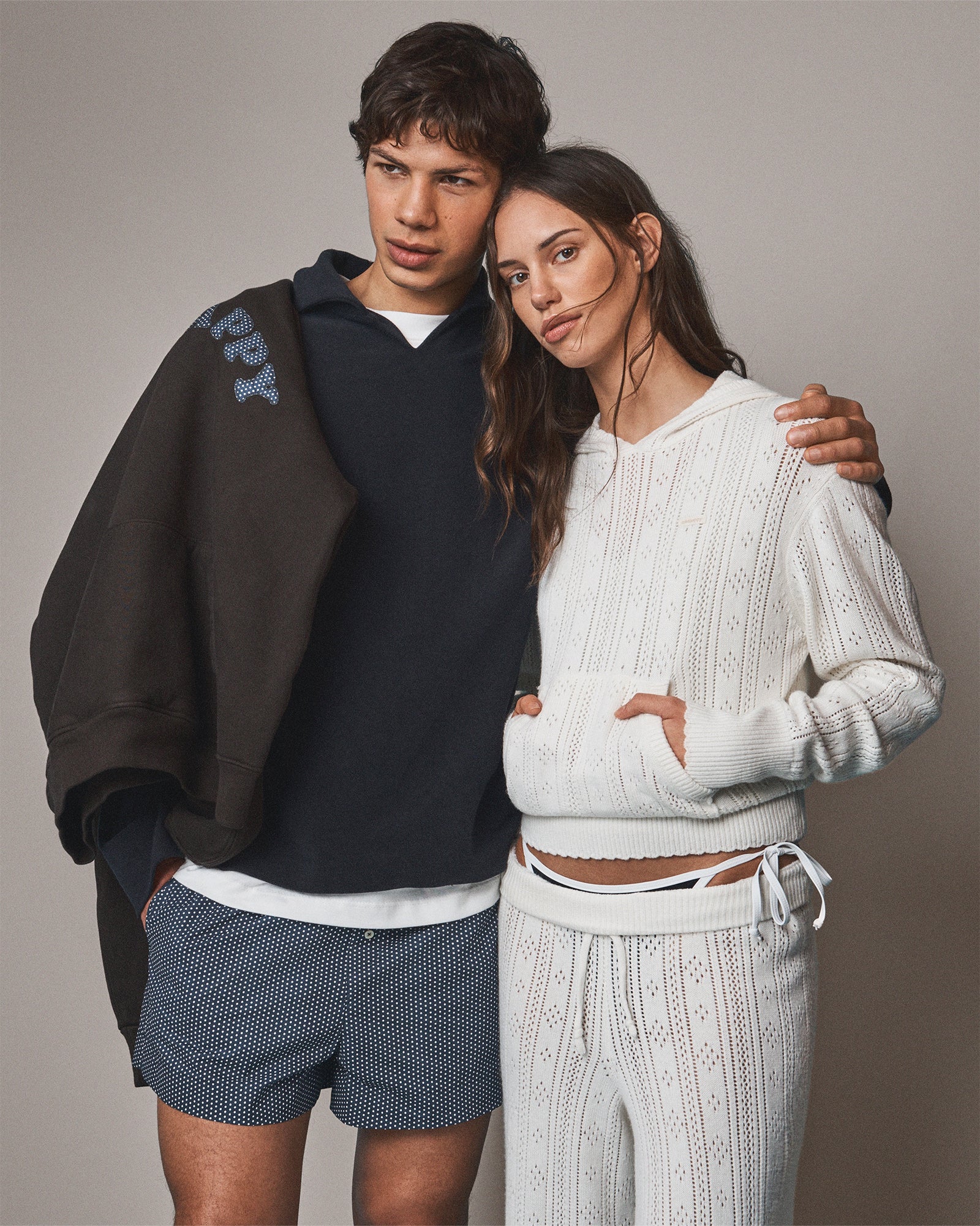 Pointelle Pullover Sweater Hoodie - Image 3
