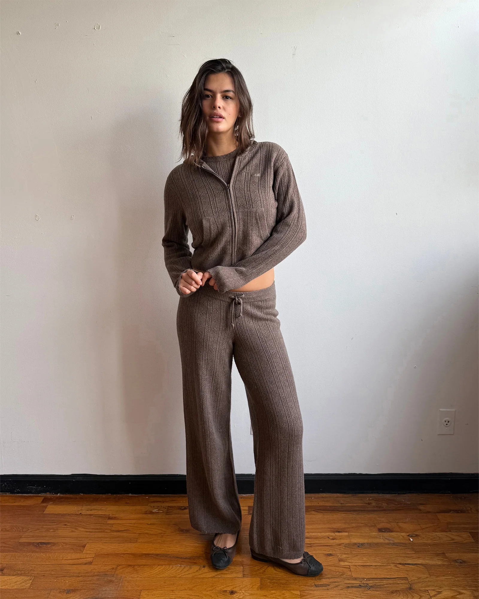 Pointelle Sweater Straight Leg - Image 3