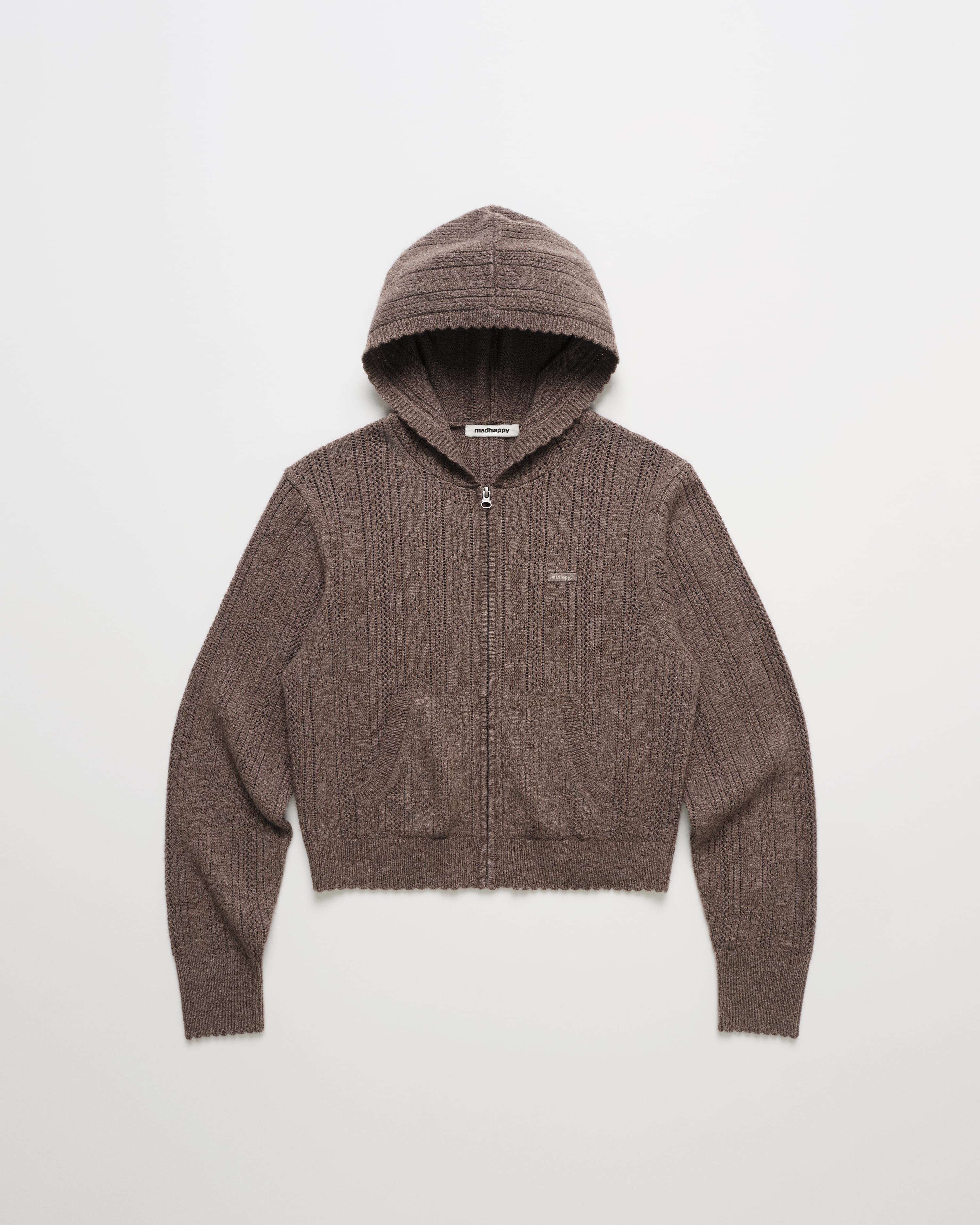 Pointelle Sweater Zip Up