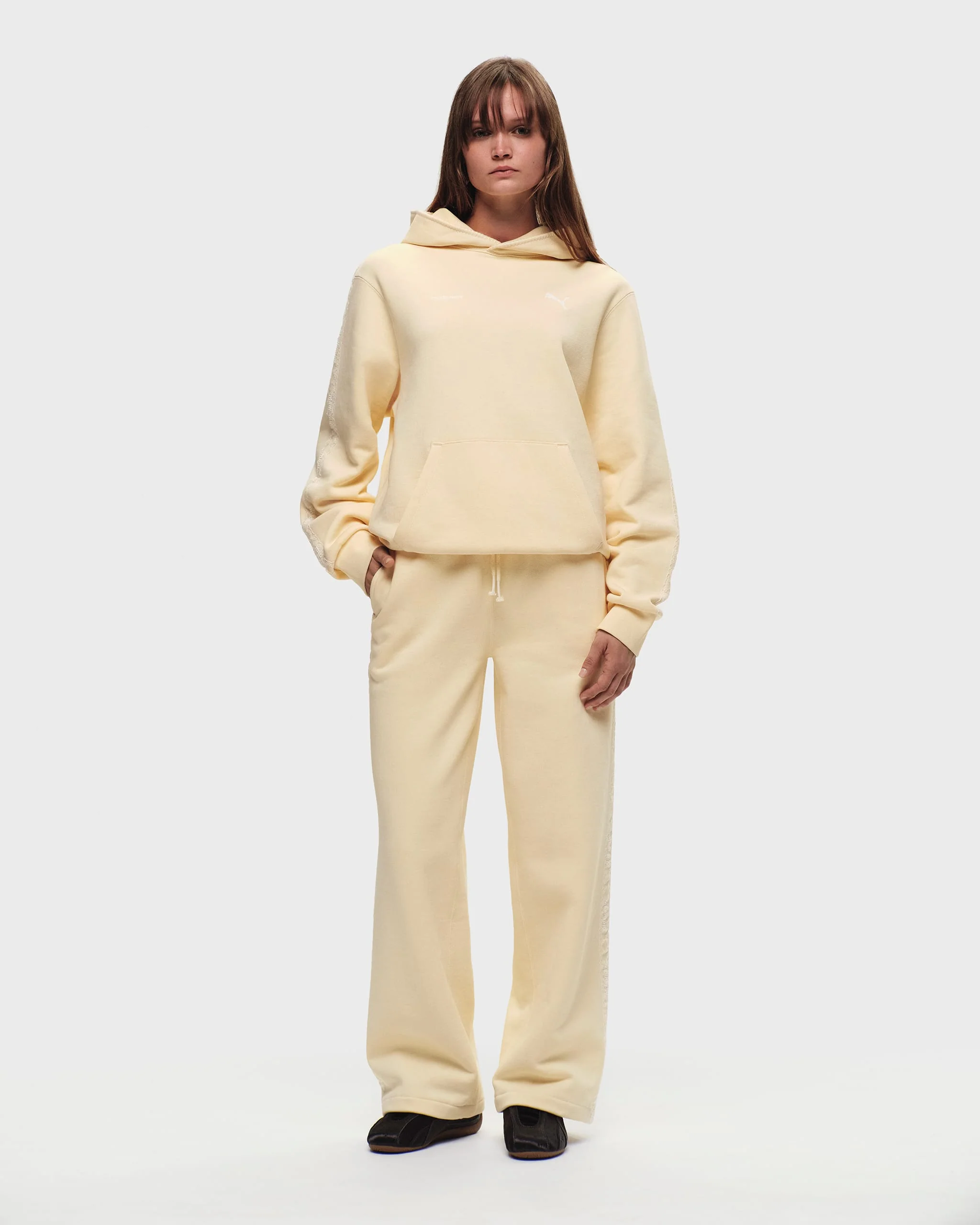 PUMA Lace Trim Fleece Straight Sweatpant - Image 4