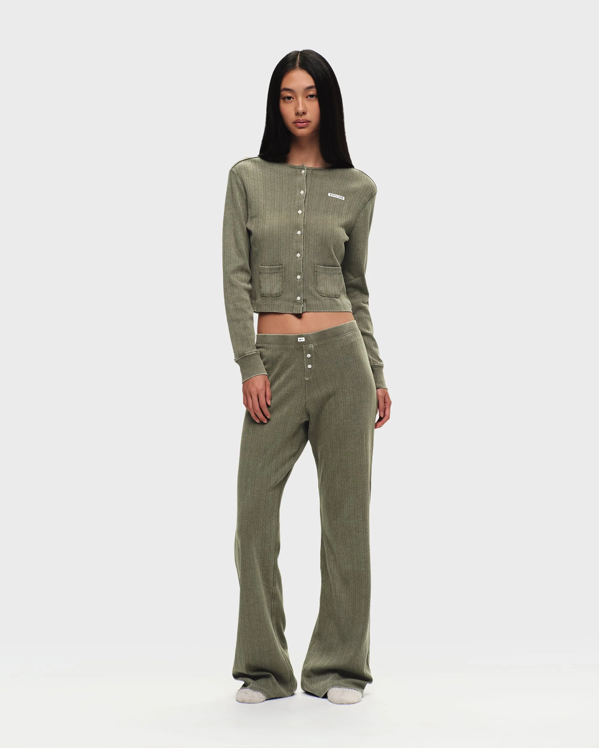 Hanes Pointelle Crewneck Cardigan - Image 4