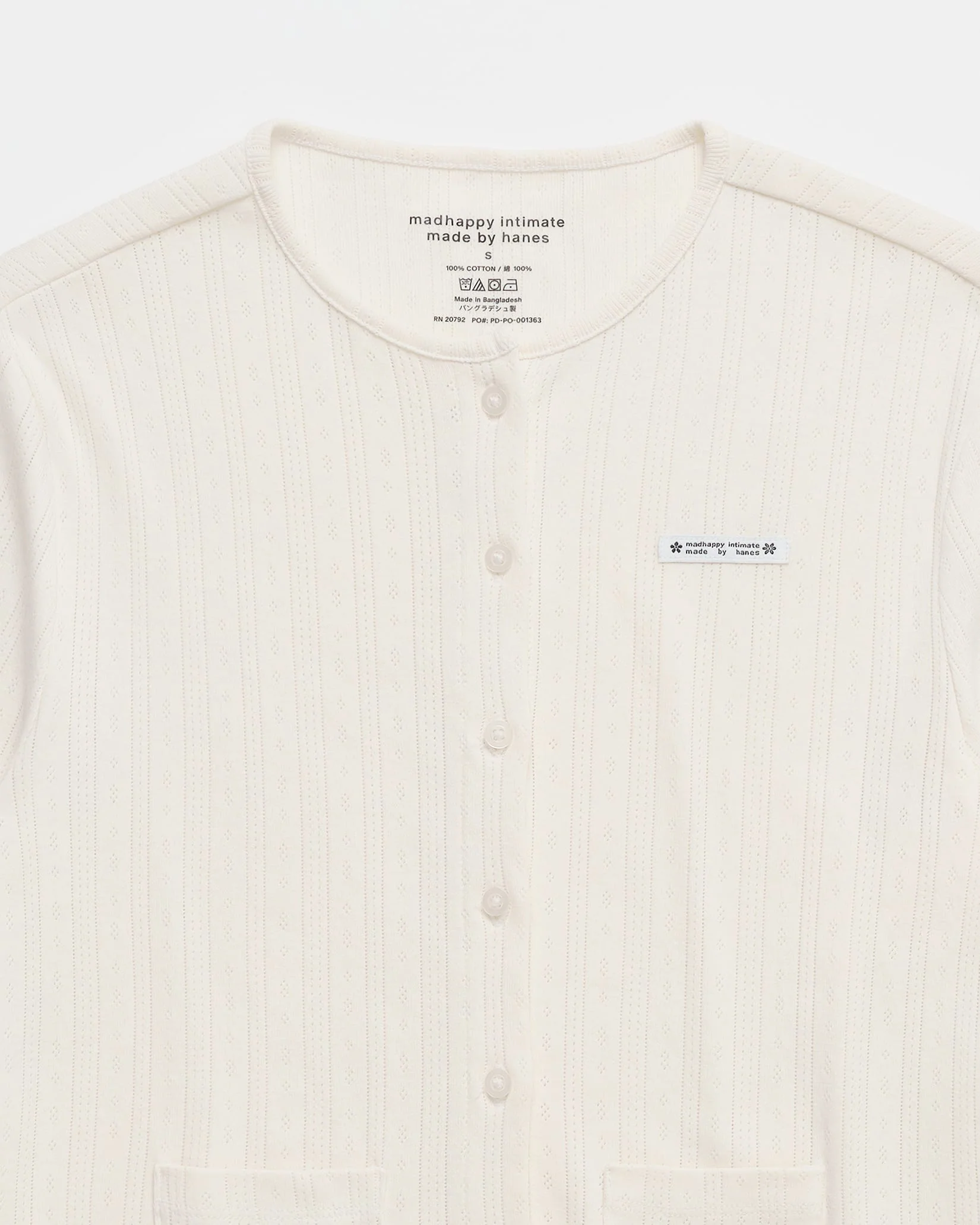 Hanes Pointelle Crewneck Cardigan - Image 2